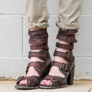 Freebird by Steven Strappy Leather Heeled Sandals